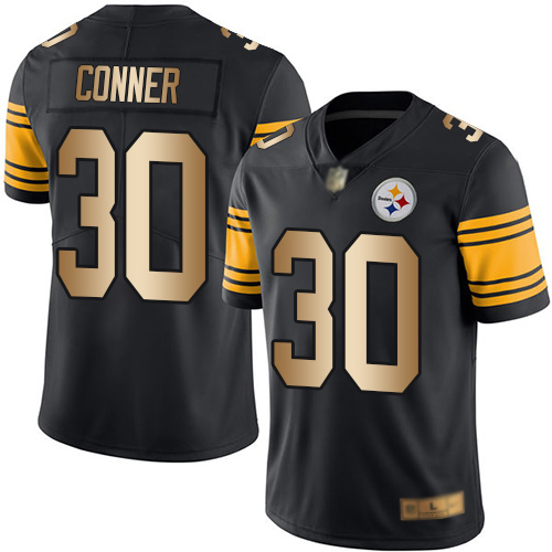 Men Pittsburgh Steelers Football #30 Limited Black Gold James Conner Rush Vapor Untouchable Nike NFL Jersey->pittsburgh steelers->NFL Jersey